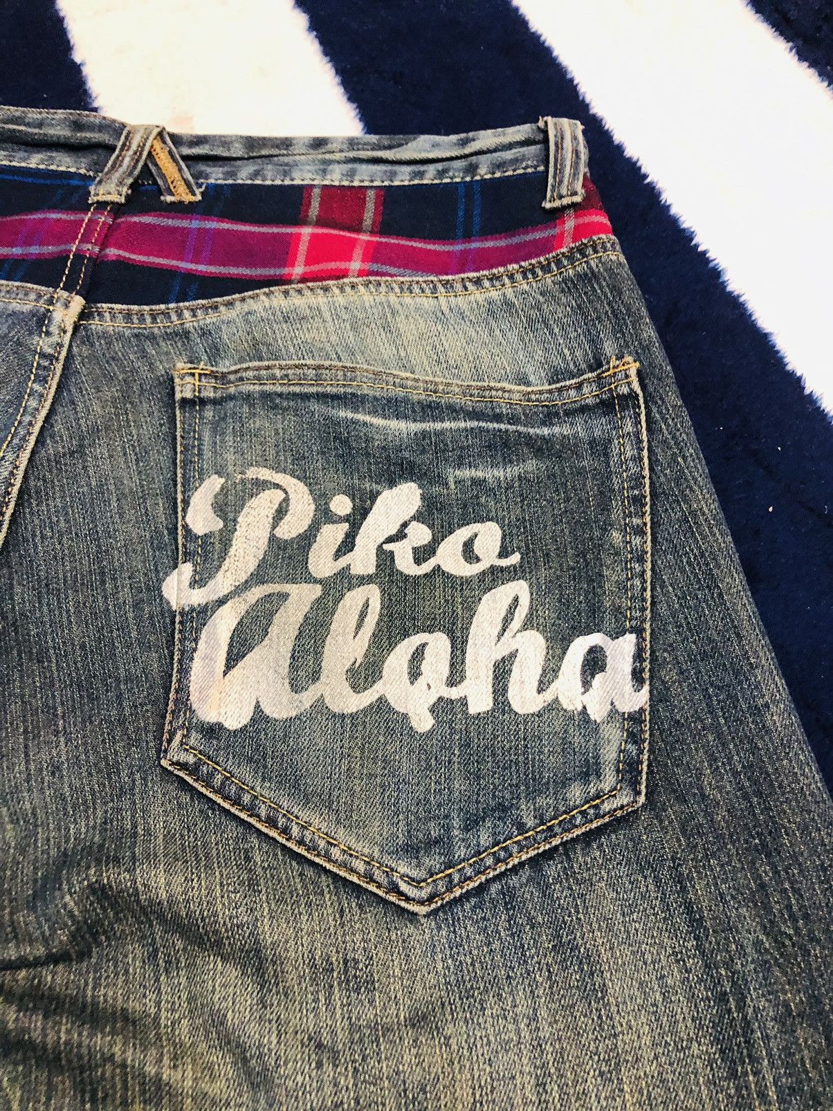 Japanese Brand × Vintage Piko aloha Jeans (1) Size US 31 - 18 Thumbnail