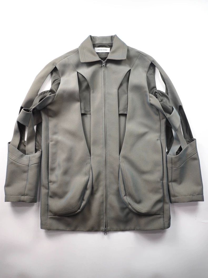 Kiko Kostadinov Kiko KostadinovSS21 grey wool-blend gradient cut-out jacket Size US S / EU 44-46 / 1 - 1 Thumbnail
