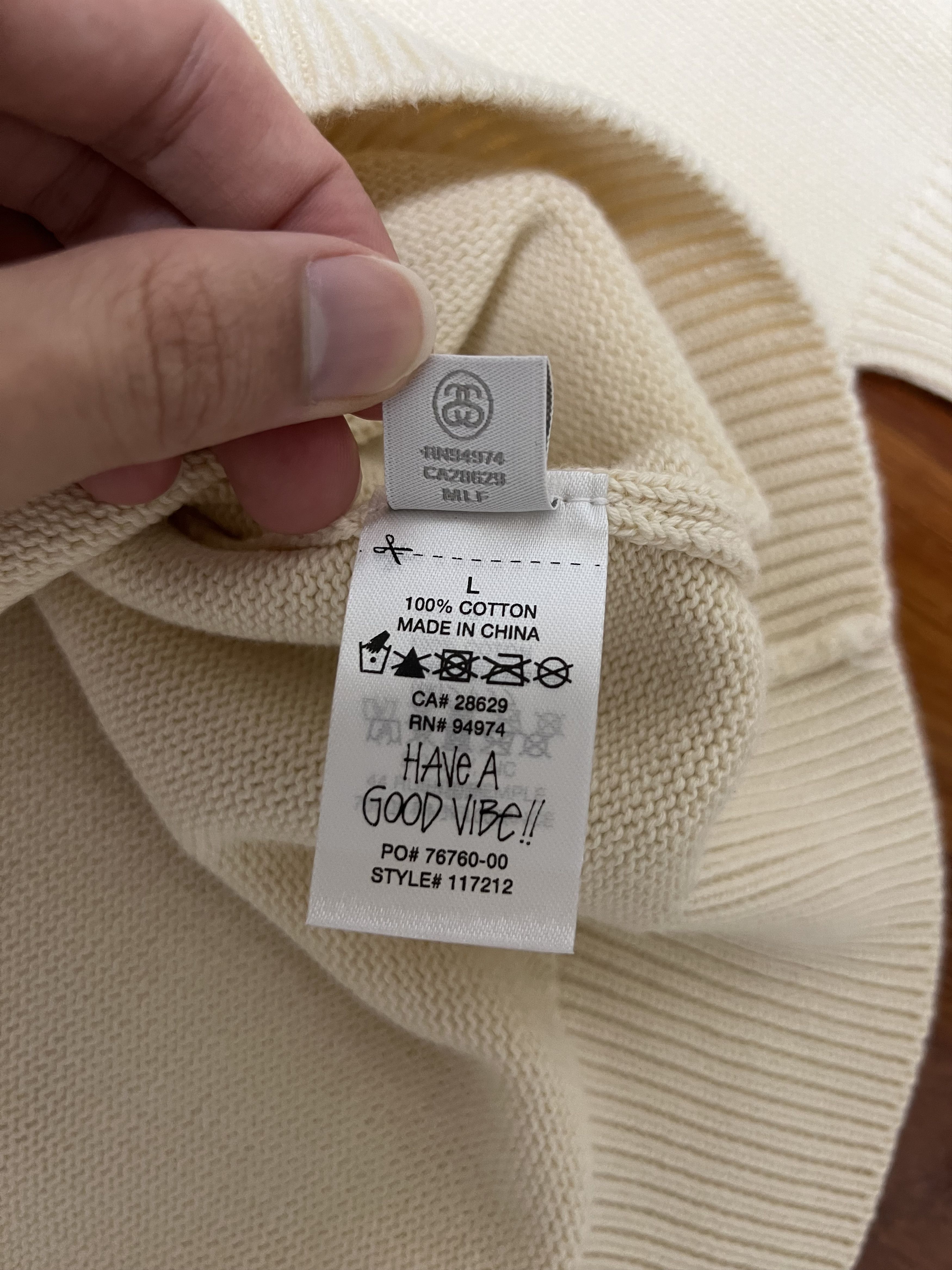 Stussy 💚 SS23 Stussy Natural Authentic Workgear Sweater Large NEW Size US L / EU 52-54 / 3 - 8 Thumbnail