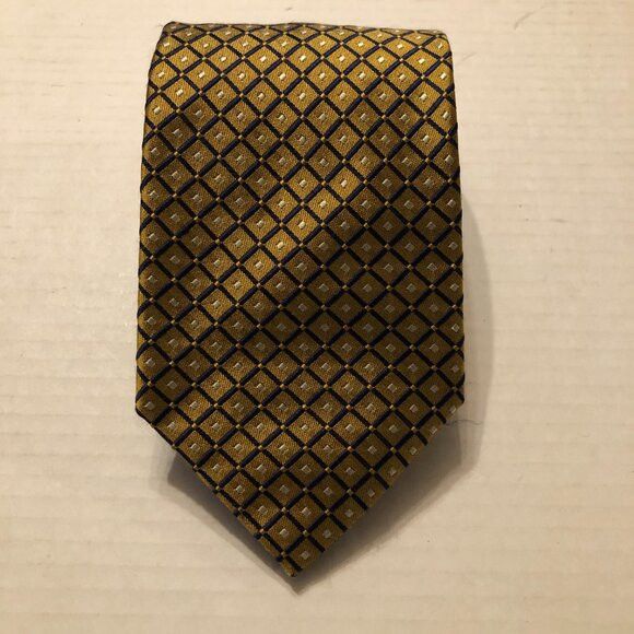 Other today's man men's new gold silk tie 3 1/2" X 57" Size ONE SIZE - 2 Thumbnail