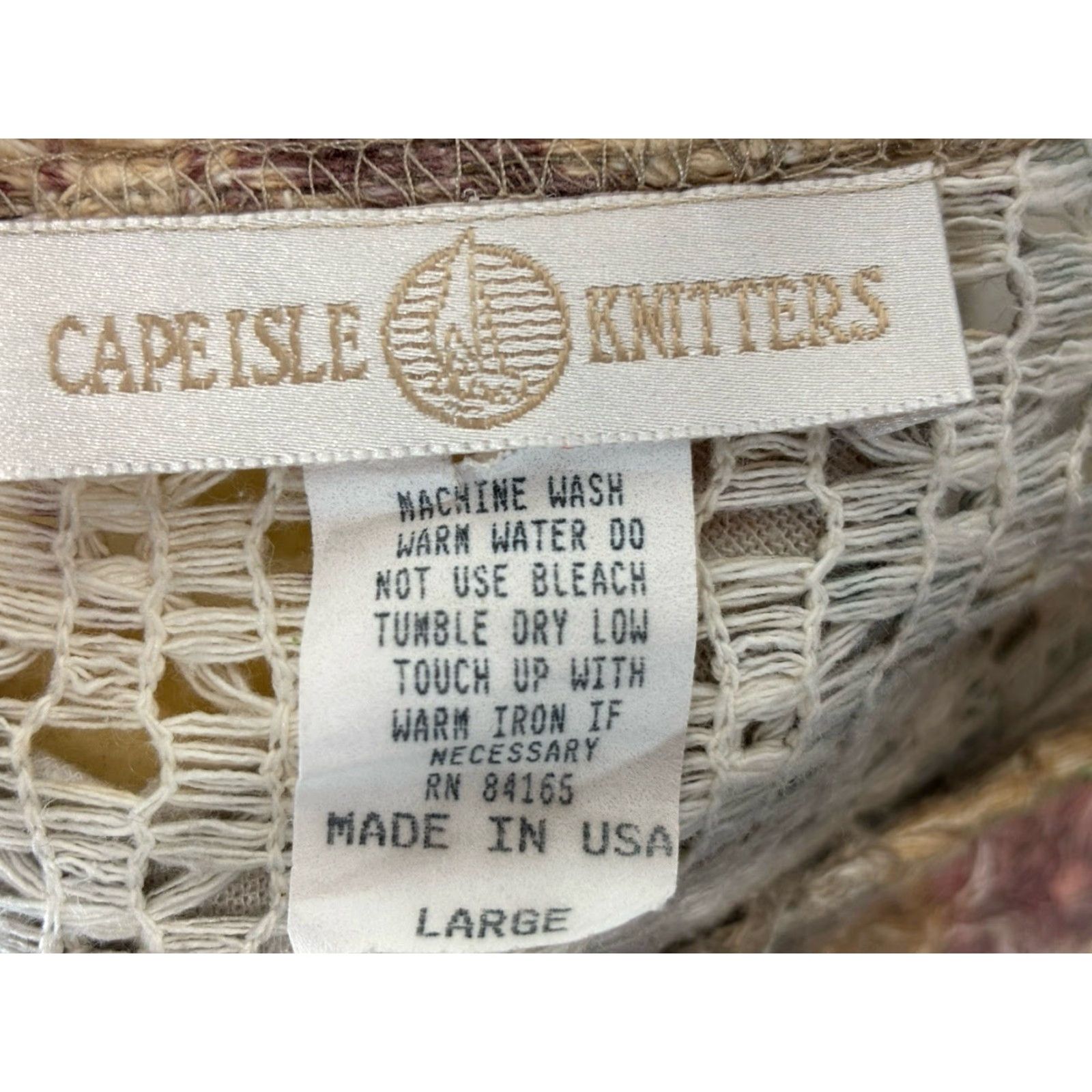 Vintage VINTAGE Cape Isle Knitters Floral Crochet Sweater Womens Large Tunic 90s Cottagecore Size L / US 10 / IT 46 - 7 Thumbnail