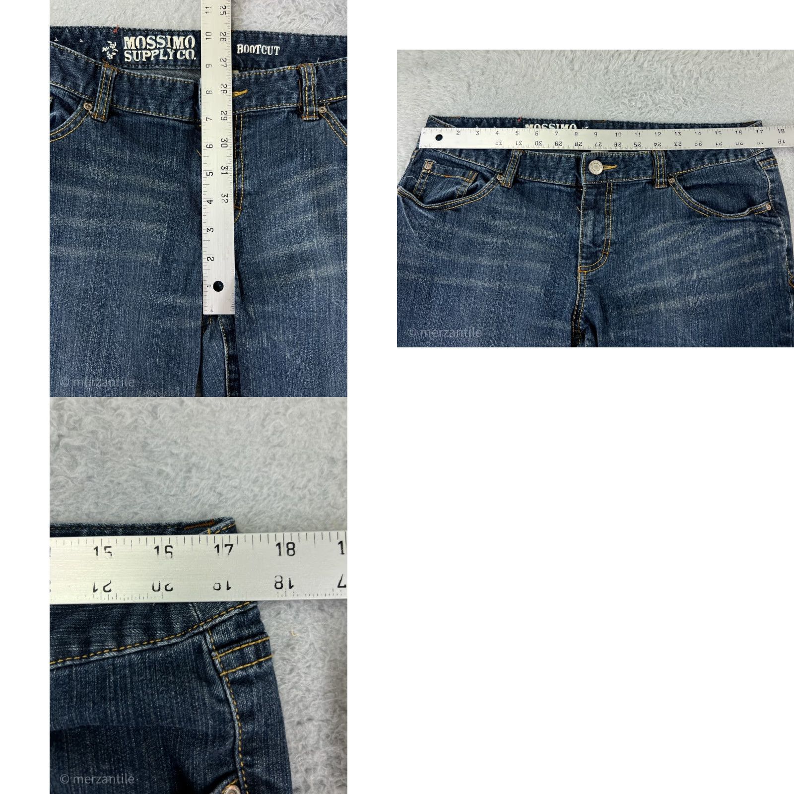 Mossimo Mossimo Jeans Womens 15 Blue Denim Bootcut Dark Wash Embroidered Cotton Size 36" / US 14 / IT 50 - 9 Thumbnail