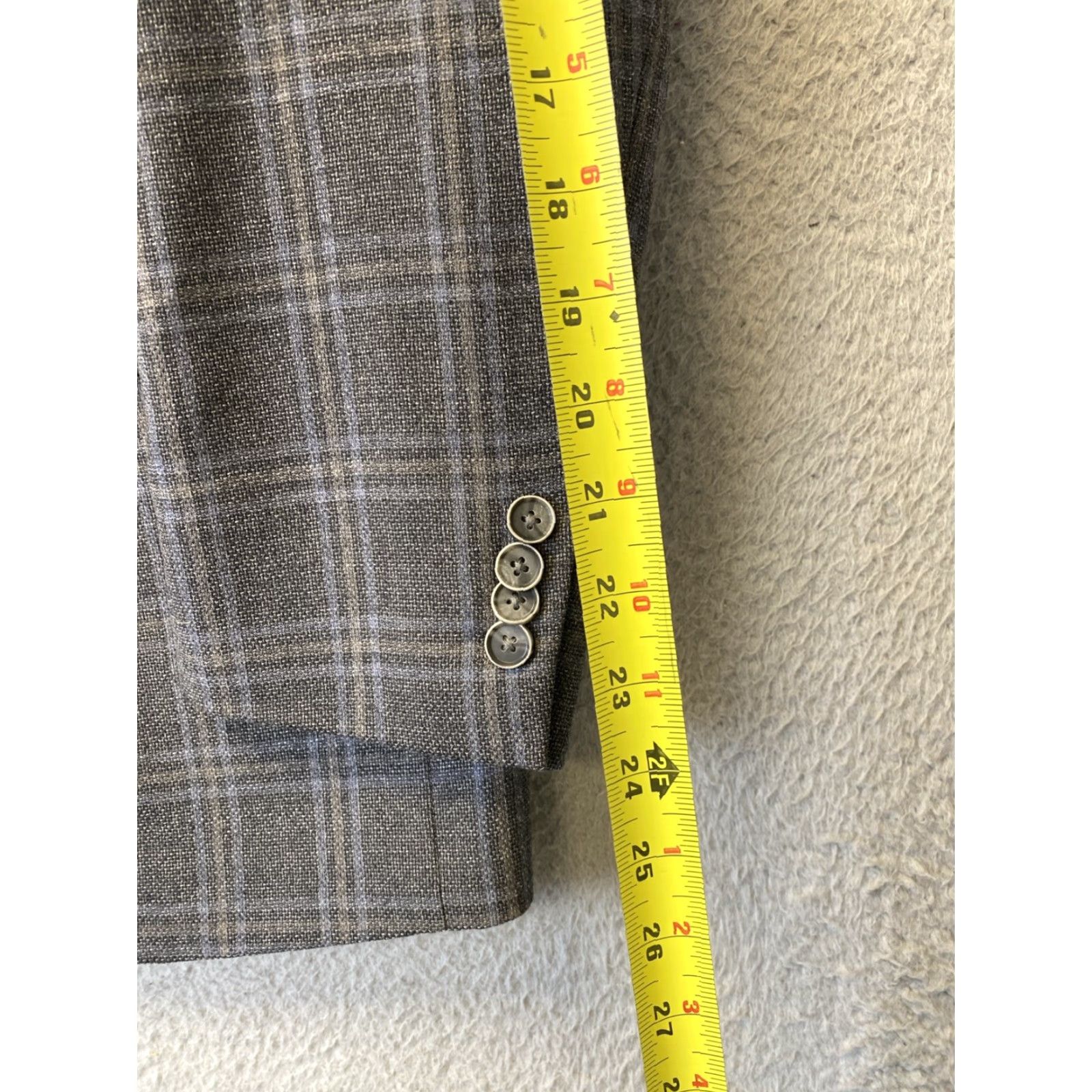 Joseph Abboud Joseph Abboud Made In Mexico 38R Tweed Sport Jacket Blazer Gray Plaid 140-37 Size 38R - 4 Thumbnail