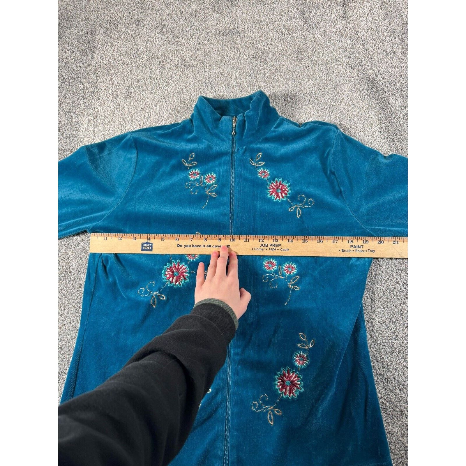 Architect Vintage 90s Y2K Velvet Jacket Small Embroidered Cottagecore Size S / US 4 / IT 40 - 8 Thumbnail
