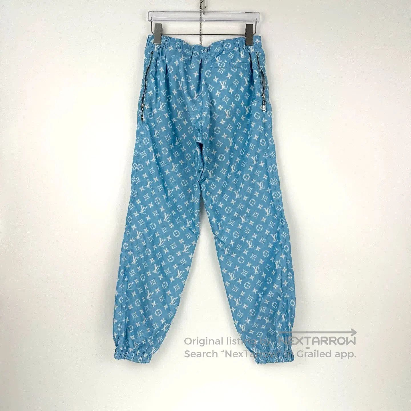 Louis Vuitton Louis Vuitton Blue Logo Silk Blend Pants. Size US 36 / EU 52 - 4 Thumbnail
