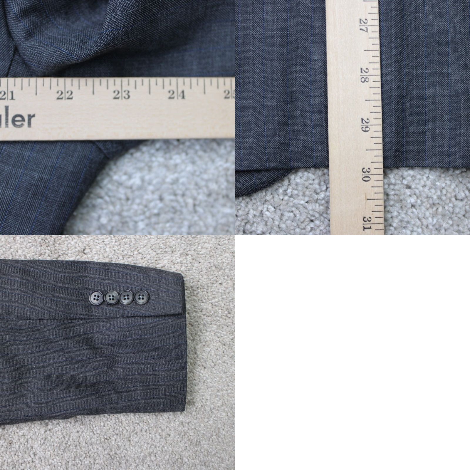 Jos. A. Bank Jos. A. Bank Gordon Blazer Men 46R Gray Traveler Wool 2 Button Double Vent Blazer Size 46R - 9 Thumbnail