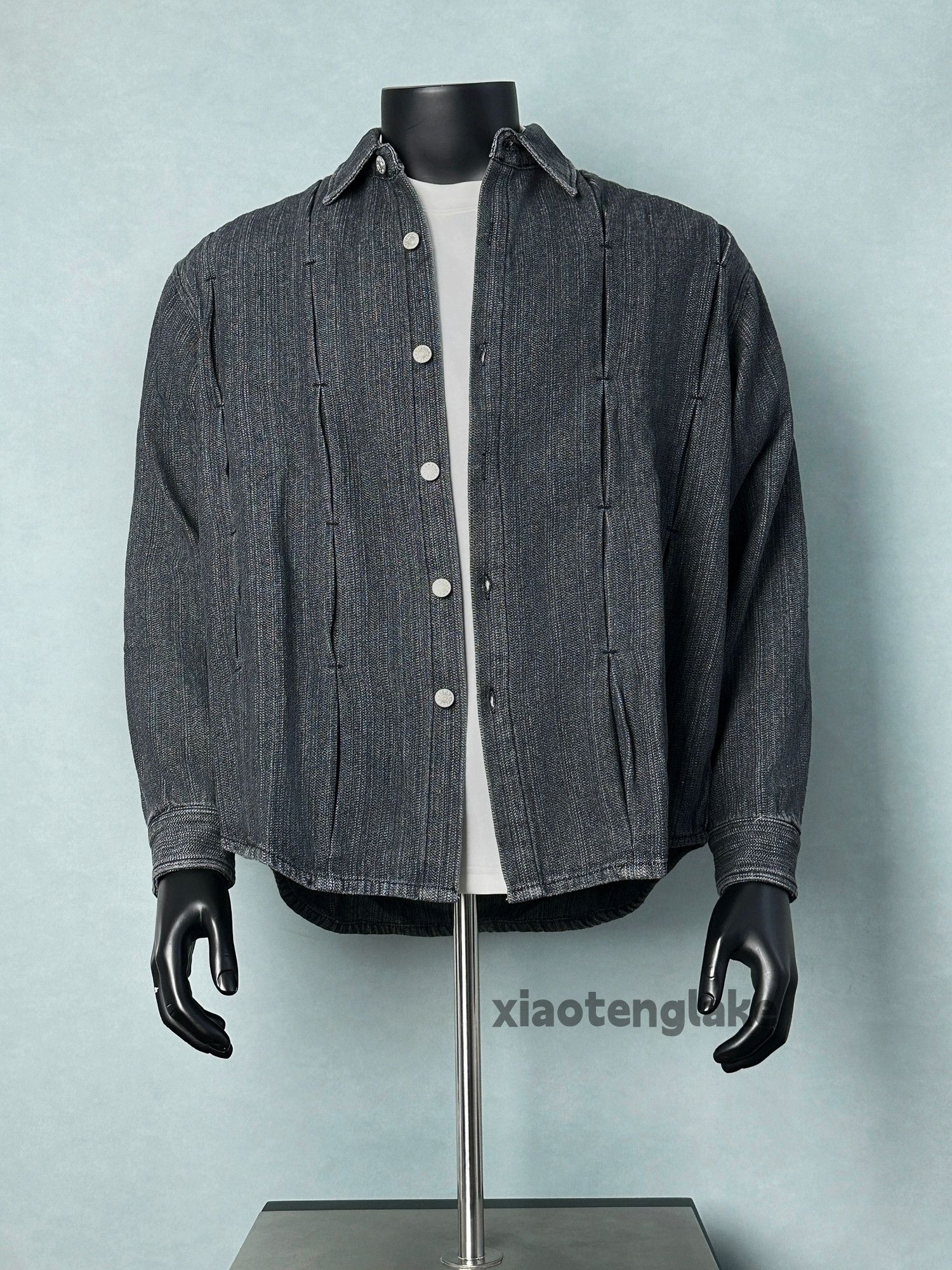 Vintage Unisex washed retro y2k faded workwear pleated shirt Size US L / EU 52-54 / 3 - 2 Thumbnail
