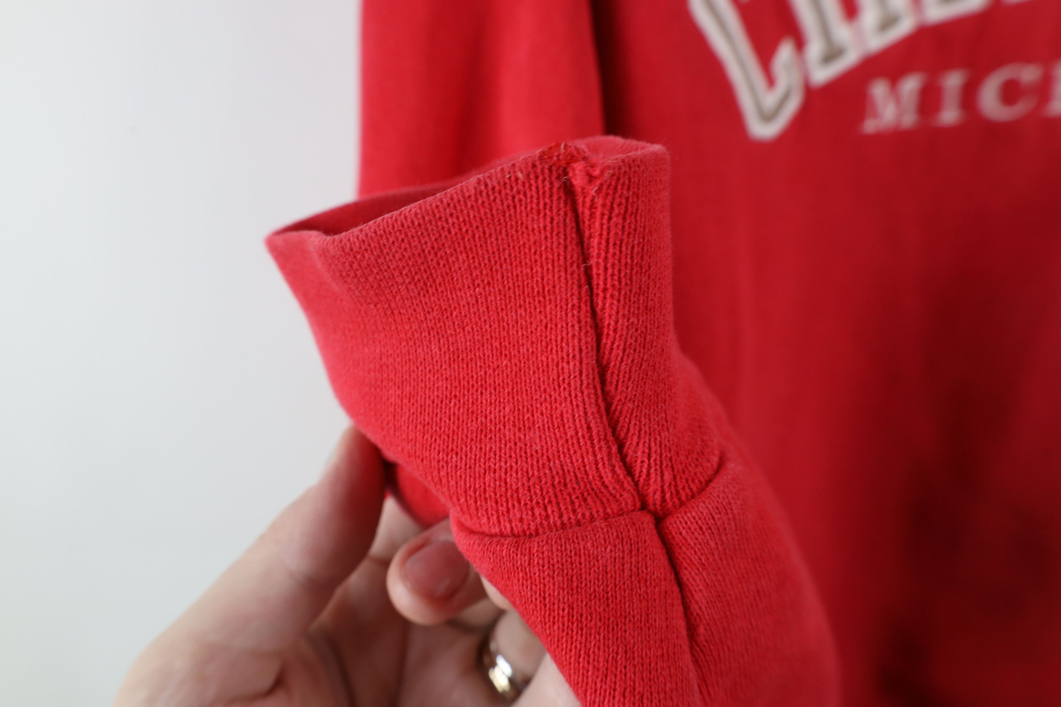 Vintage Vintage 90s Spell Out Champps Michigan Sweatshirt Red USA Size US XL / EU 56 / 4 - 8 Thumbnail