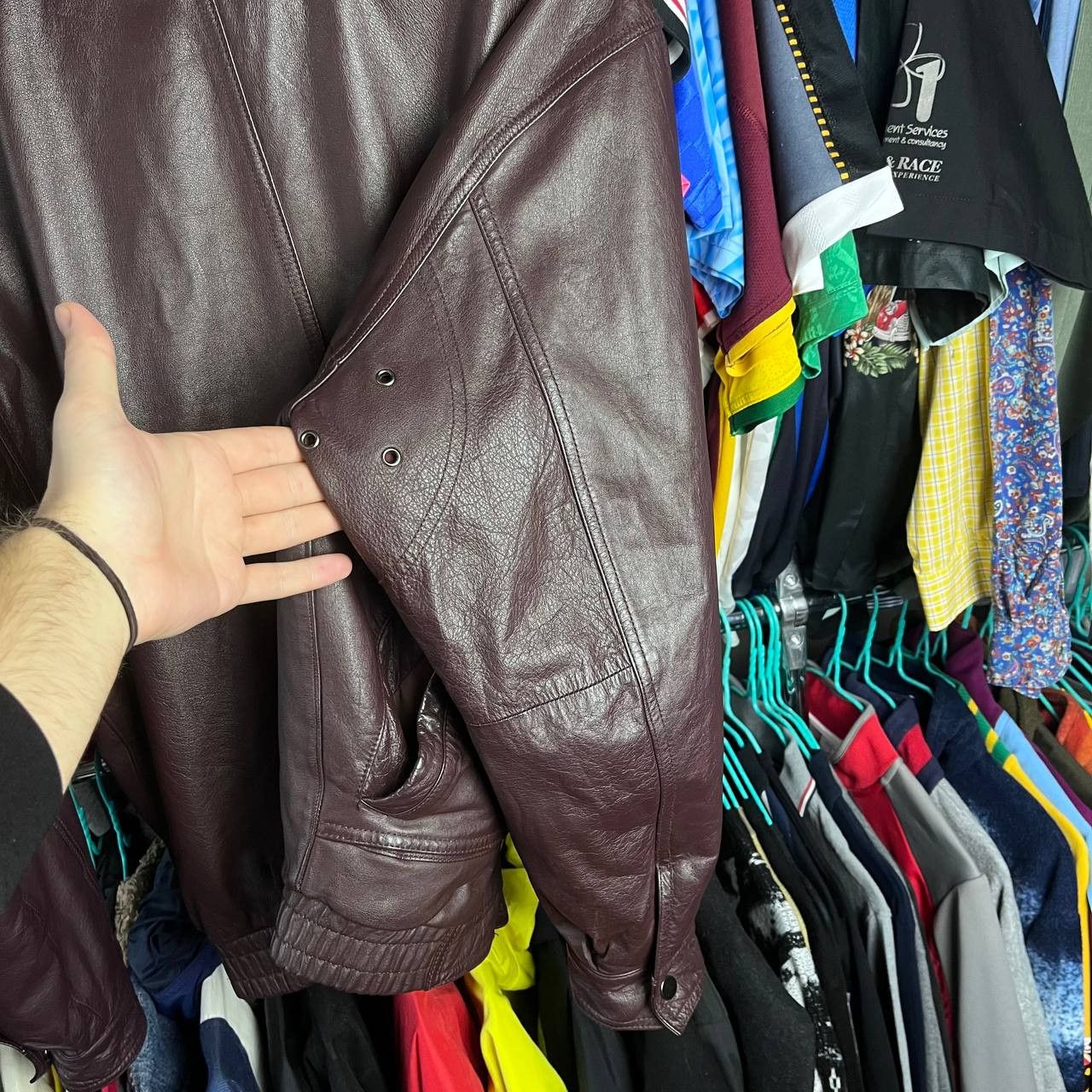 Vintage Vintage St Michael Real Leather Biker Brown Bomber Jacket Size US M / EU 48-50 / 2 - 10 Thumbnail