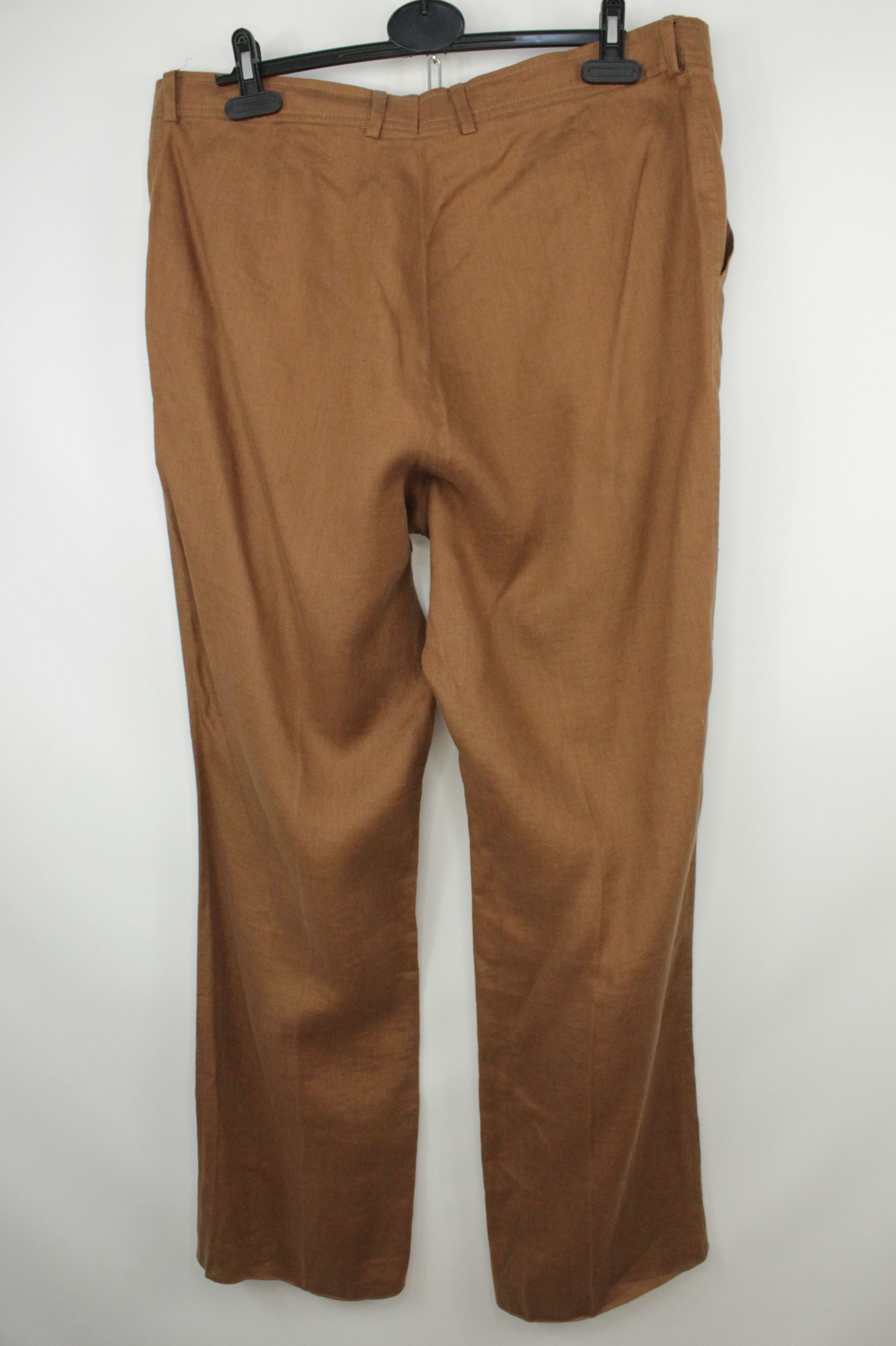 Bogner × Designer Bogner Brown Linen Wide Leg Casual Women's Pants Size 38" / US 16 / IT 52 - 5 Thumbnail
