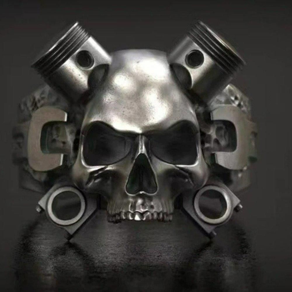 Designer Retro Steampunk Mechanical Wrench Skull Ring - Size 12 Size ONE SIZE - 1 Thumbnail