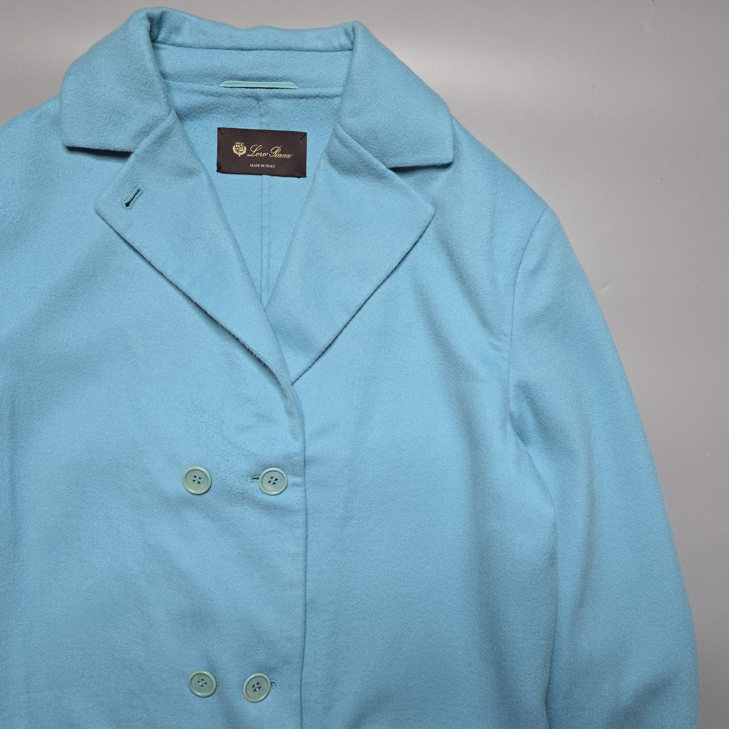 Loro Piana Loro Piana - Turquoise Cashmere Short Coat Size M / US 6-8 / IT 42-44 - 5 Thumbnail