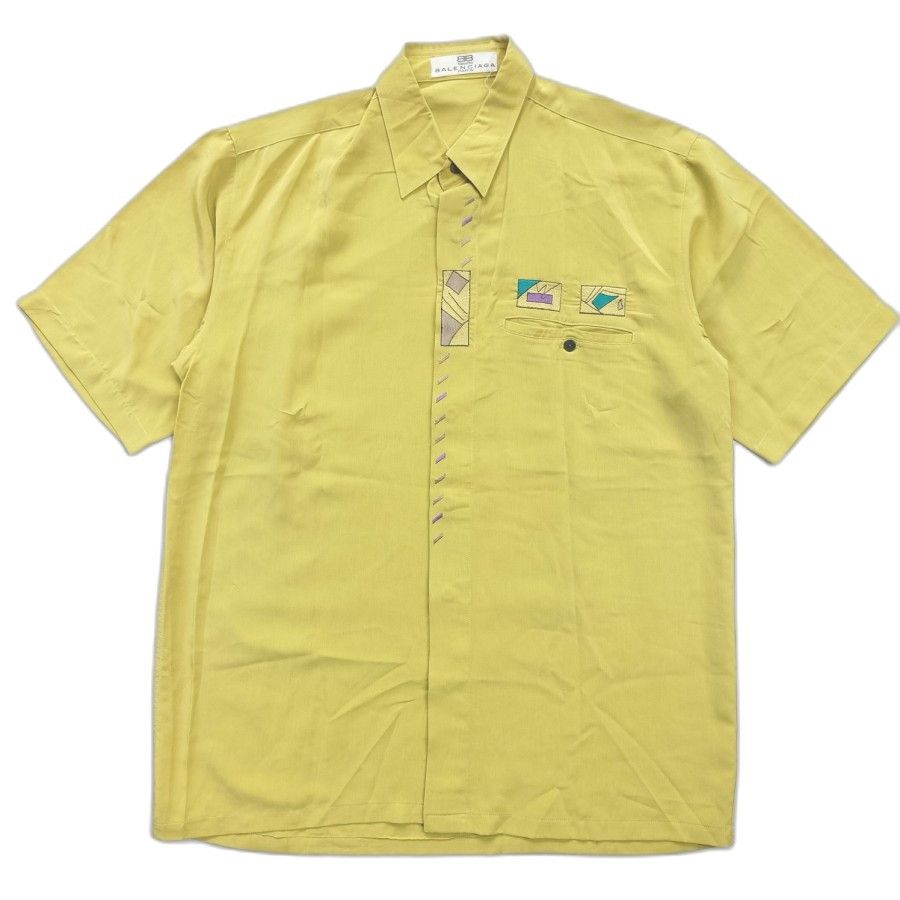 Balenciaga × Vintage 90S BALENCIAGA sports embroidery casual shirt Size US L / EU 52-54 / 3 - 1 Thumbnail