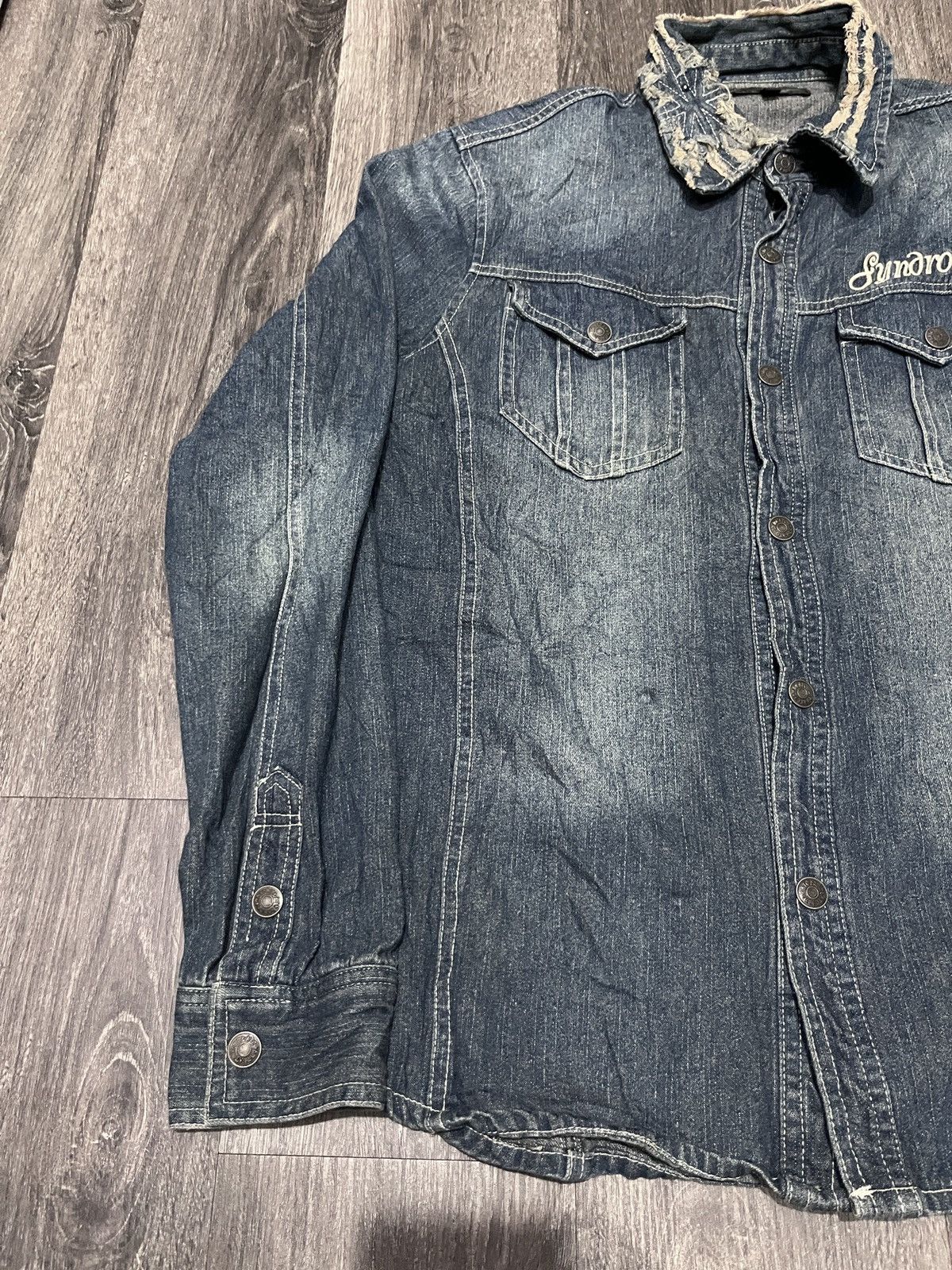 Hysteric Glamour In The Attic Vkei Embroided Union Jack Collar Denim Shirt Size US M / EU 48-50 / 2 - 2 Thumbnail