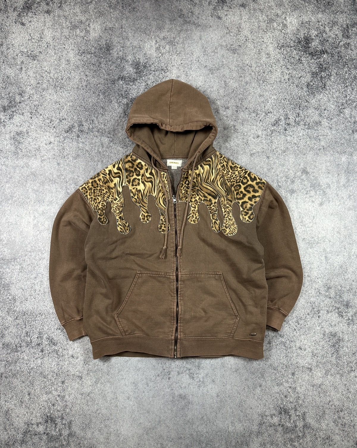 Diesel Y2K Vintage Diesel Custom zip up Hoodie Leopard Streetwear S Size US S / EU 44-46 / 1 - 1 Thumbnail
