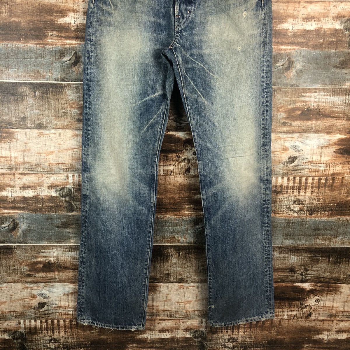 Japanese Brand DL Japanese Brand Blue Distressed Denim Pants #C089 Size US 31 - 3 Thumbnail