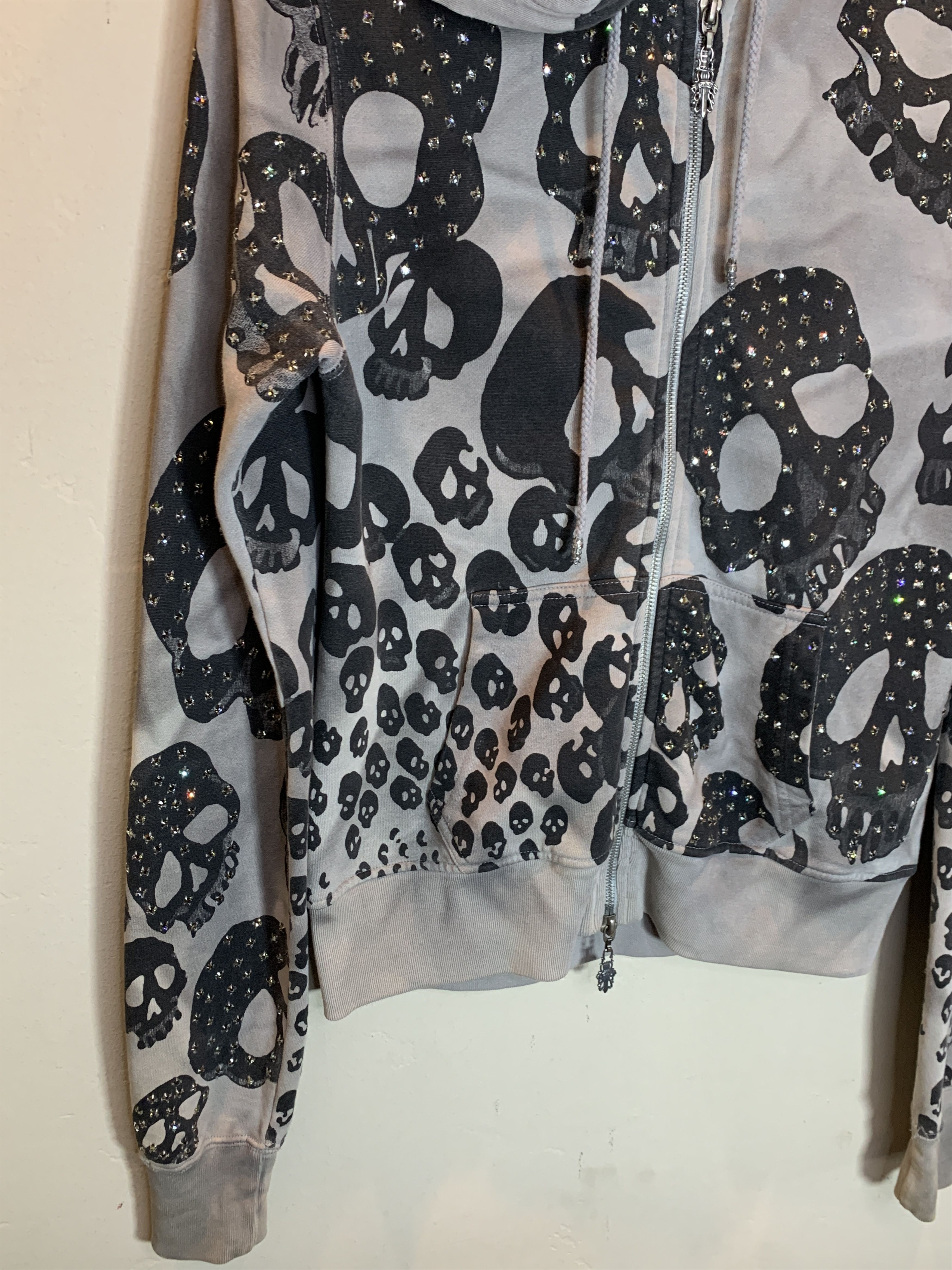 A&G Rock RARE Vintage A&G Rock Amal Guessous Skulls Rhinestone Hoodie Size US S / EU 44-46 / 1 - 3 Thumbnail