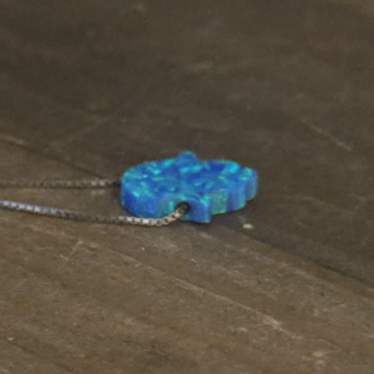 Vintage Vintage 925 silver blue opal Hamsa pendant necklace Size ONE SIZE - 5 Thumbnail