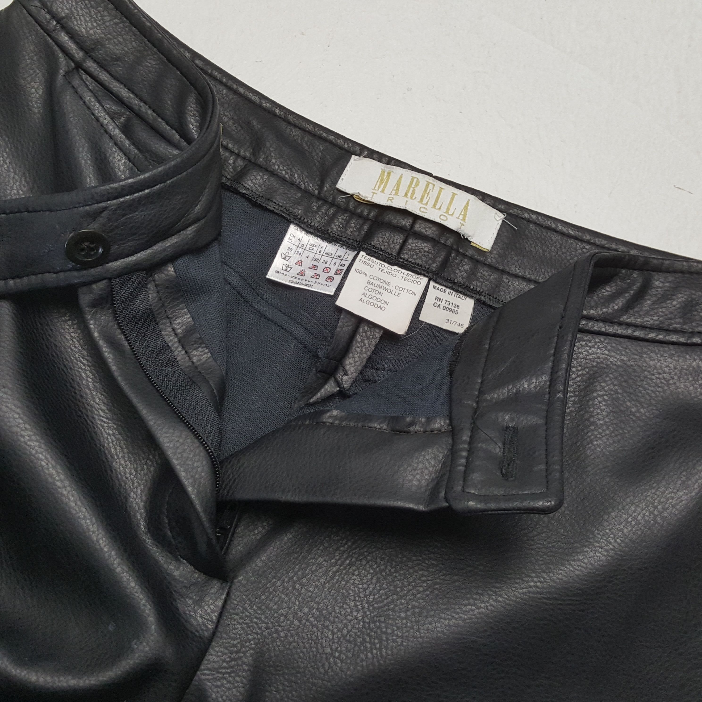 Marella × Vintage Vintage MARELLA TRICOT Italian Fashion Brand Leather Pants Size 28" / US 6 / IT 42 - 12 Thumbnail