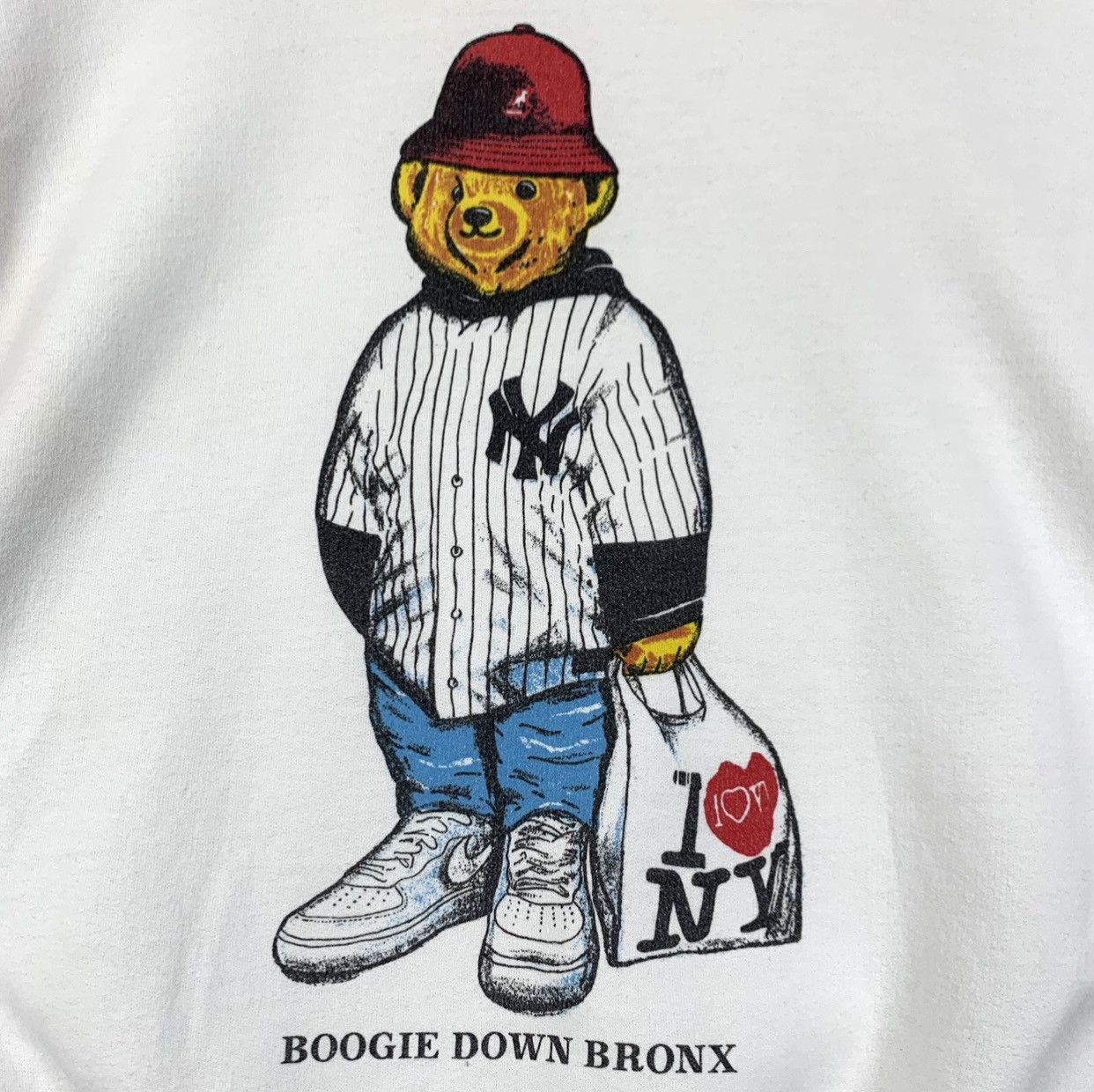 Gildan × I Love NY × Vintage Vintage Gildan Bear I Love NY Boogie Down Bronx Sweatshirt L Size US L / EU 52-54 / 3 - 4 Thumbnail