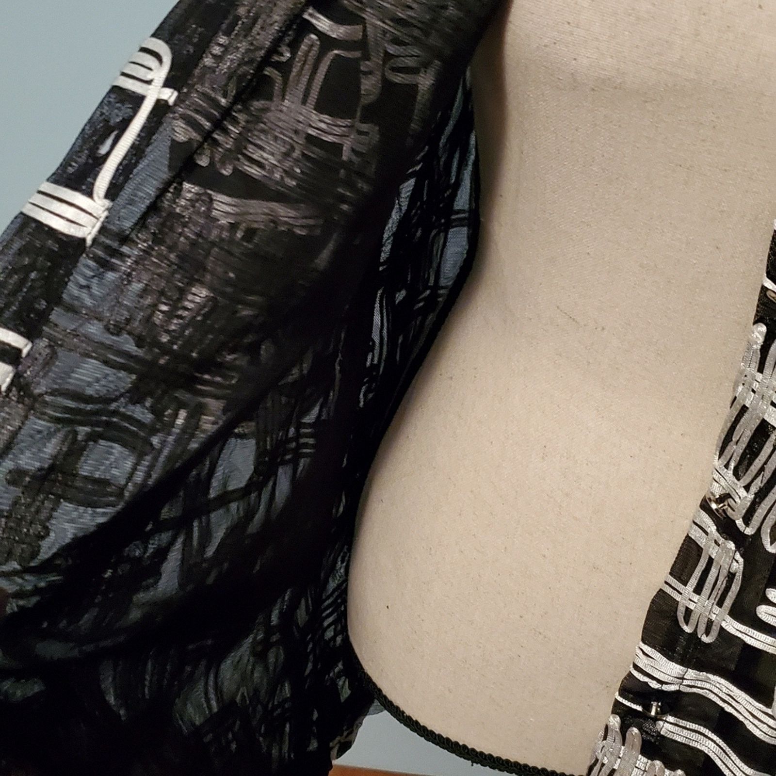 Other JM Collection Abstract Mesh Jacket Hashtag Black Oversized Size S / US 4 / IT 40 - 3 Thumbnail
