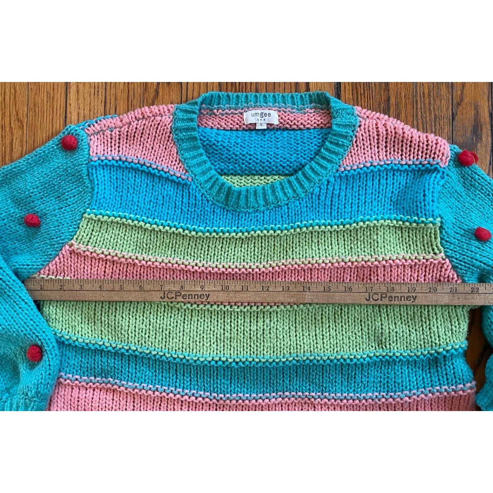 Other Umgee USA Cable Knit Fun Sweater Women’s Small Pom Poms Size S / US 4 / IT 40 - 4 Thumbnail