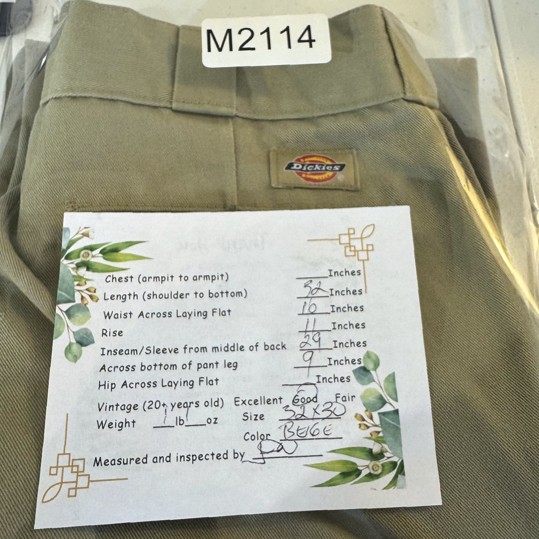 Dickies Dickies 874 Pants Mens 32x30 Beige Original Fit Workwear Straight Leg Size US 32 / EU 48 - 7 Thumbnail