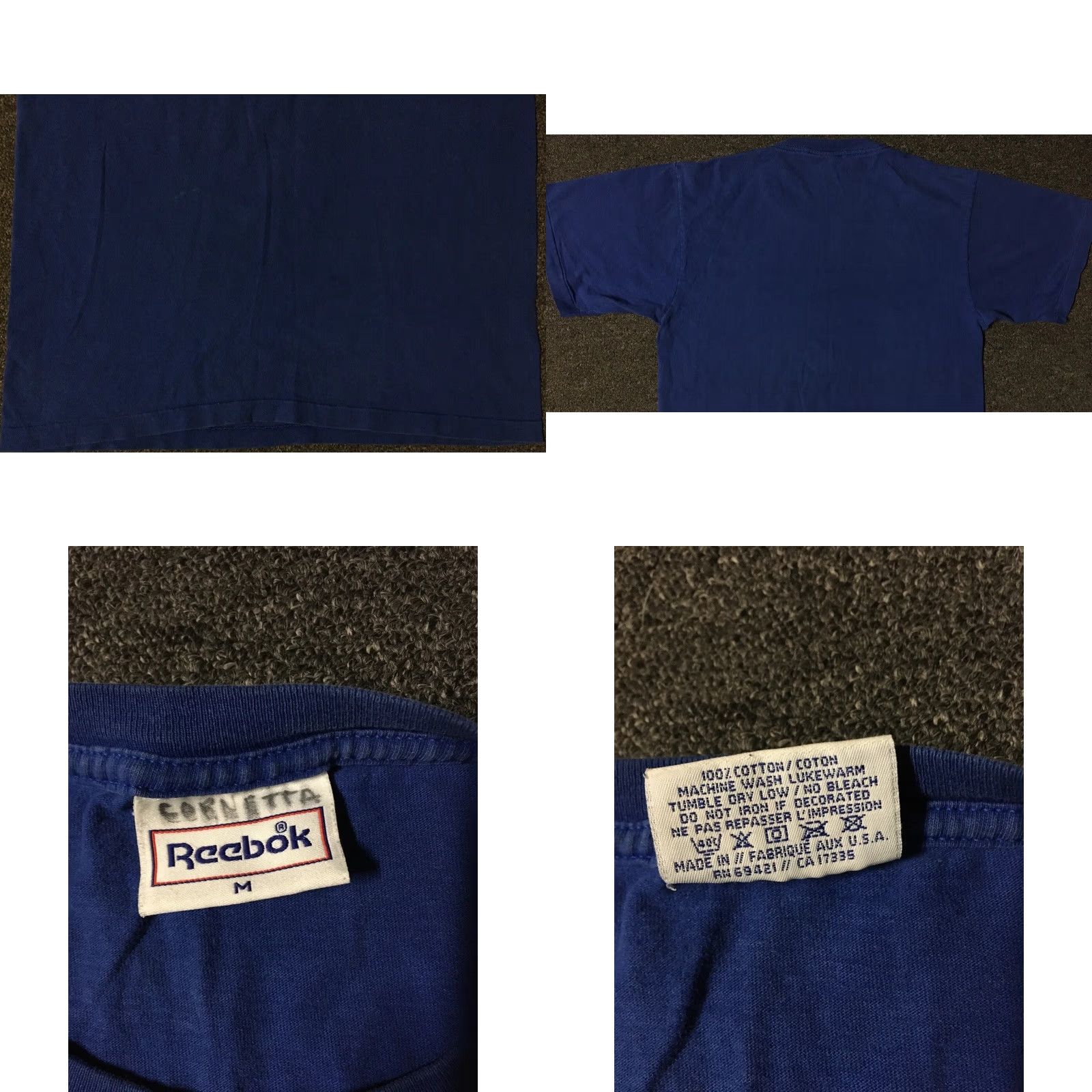 Reebok VINTAGE Reebok T-Shirt M USA Track Hip Hop Grunge PE Skate Surf 90s 80s Snike Blue USA Men M Shirt Size US M / EU 48-50 / 2 - 8 Thumbnail