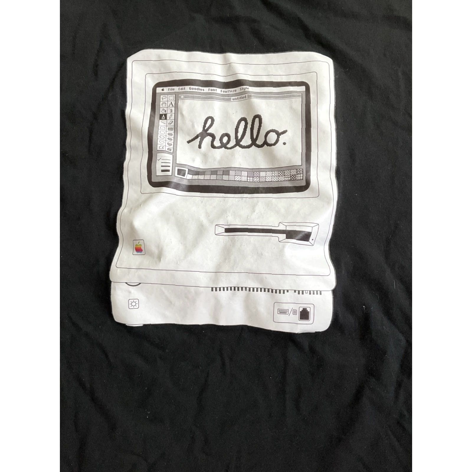 Apple VINTAGE Apple Macintosh Hello Graphic Black T-Shirt Medium Size US M / EU 48-50 / 2 - 2 Thumbnail