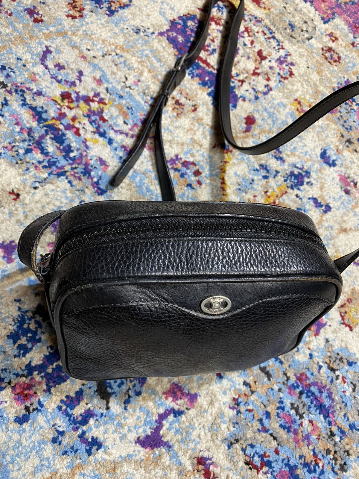 Celine × Vintage Vintage Celine Black Mini Crossbody Box Zipper Bag Size ONE SIZE - 3 Thumbnail