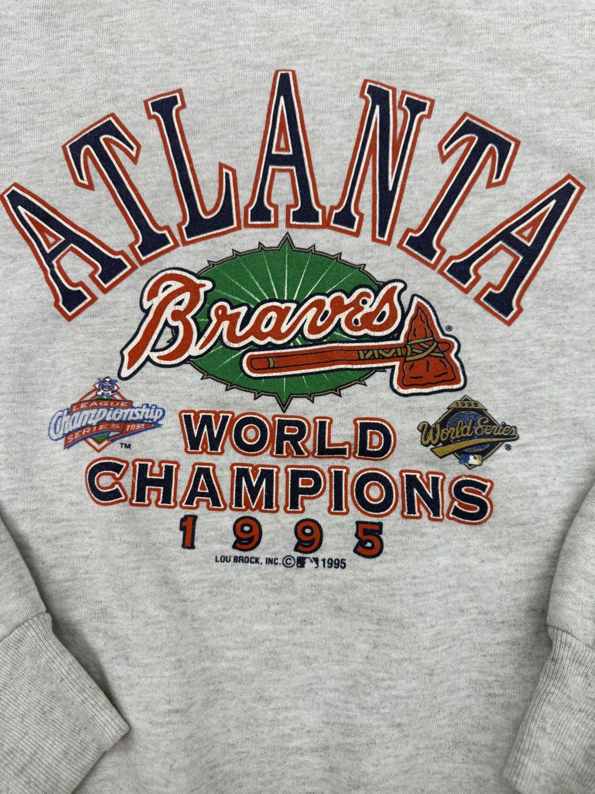Jerzees × Vintage Vtg 1995 Atlanta Braves Sweatshirt Size US XL / EU 56 / 4 - 2 Thumbnail