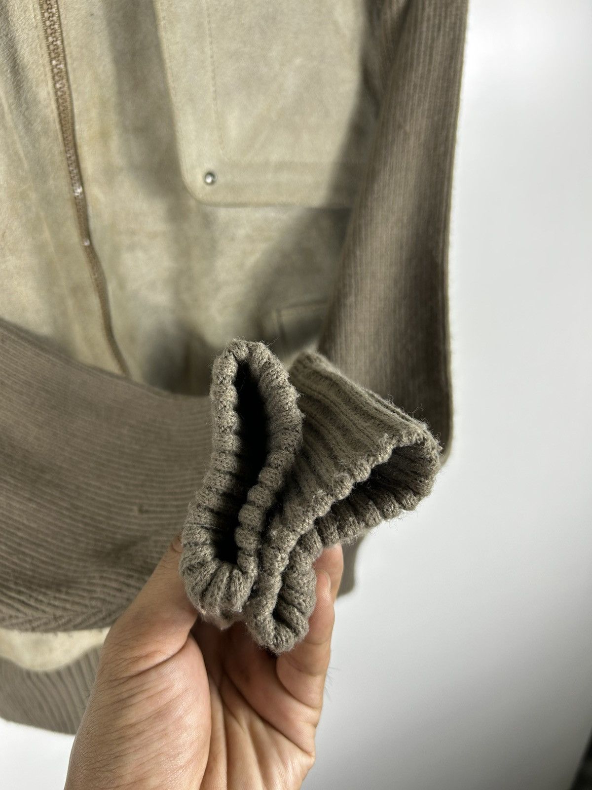 Japanese Brand ⚡️Vintage Mervyn’s Zipper Knit Sleeve Suede Leather Jacket Size US M / EU 48-50 / 2 - 7 Thumbnail