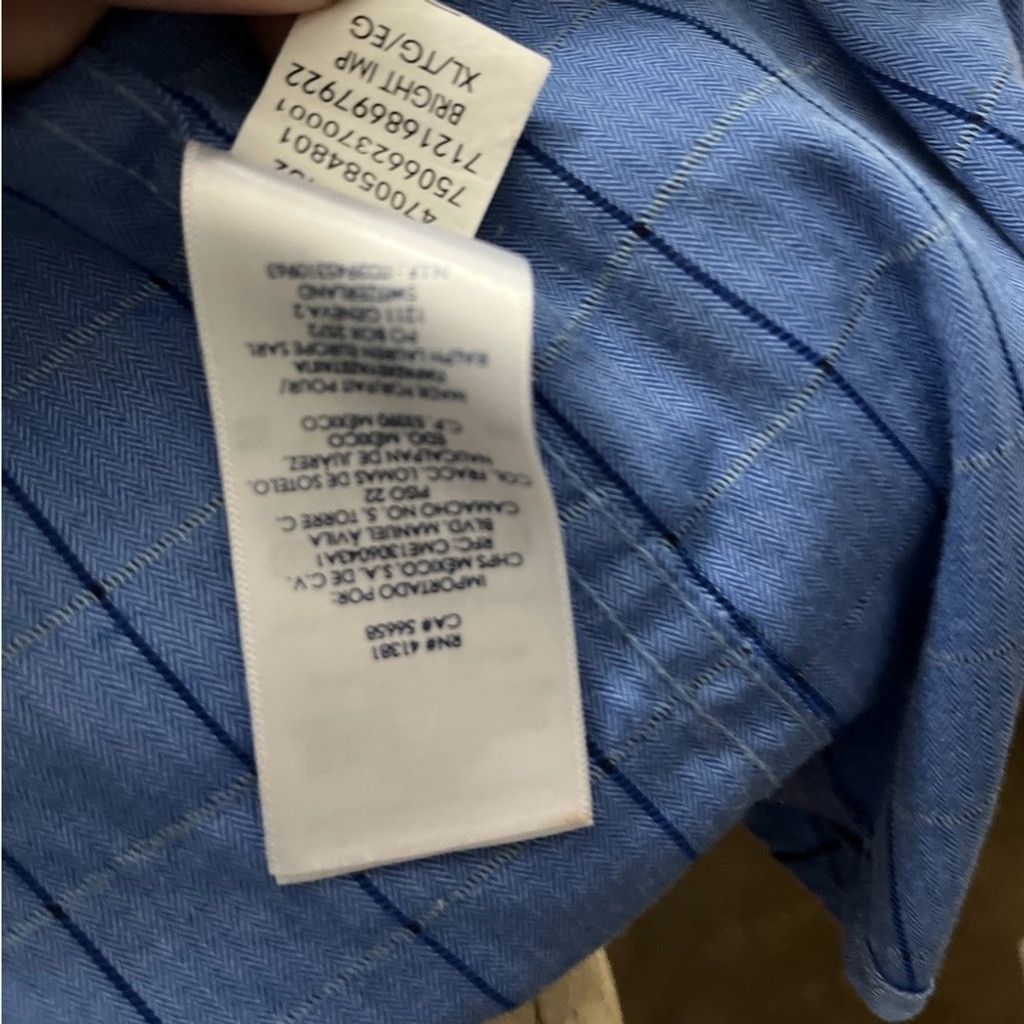 Chaps Chaps Easy Care Twill Shirt XL Blue Plaid Button-Up Size US XL / EU 56 / 4 - 7 Thumbnail