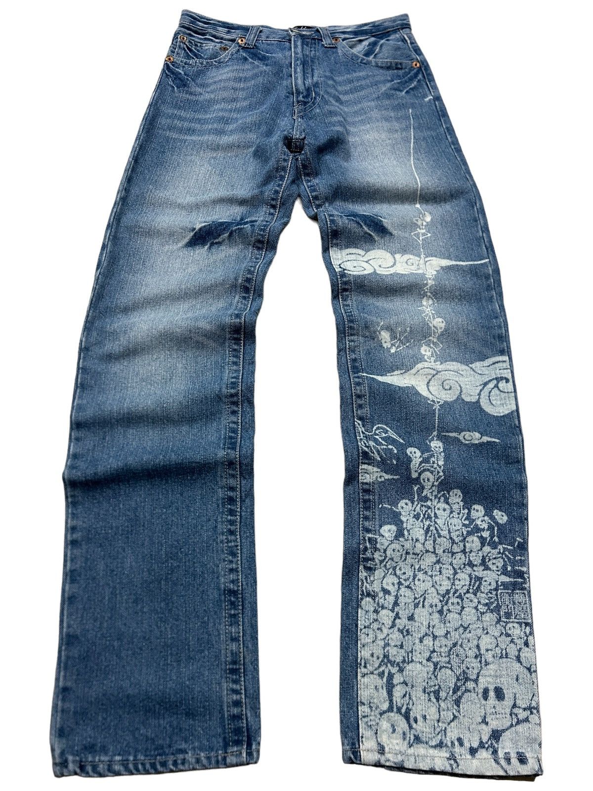 Vintage 2000s Gold Rush ‘Skull Climbing’ Printed Rare Jeans