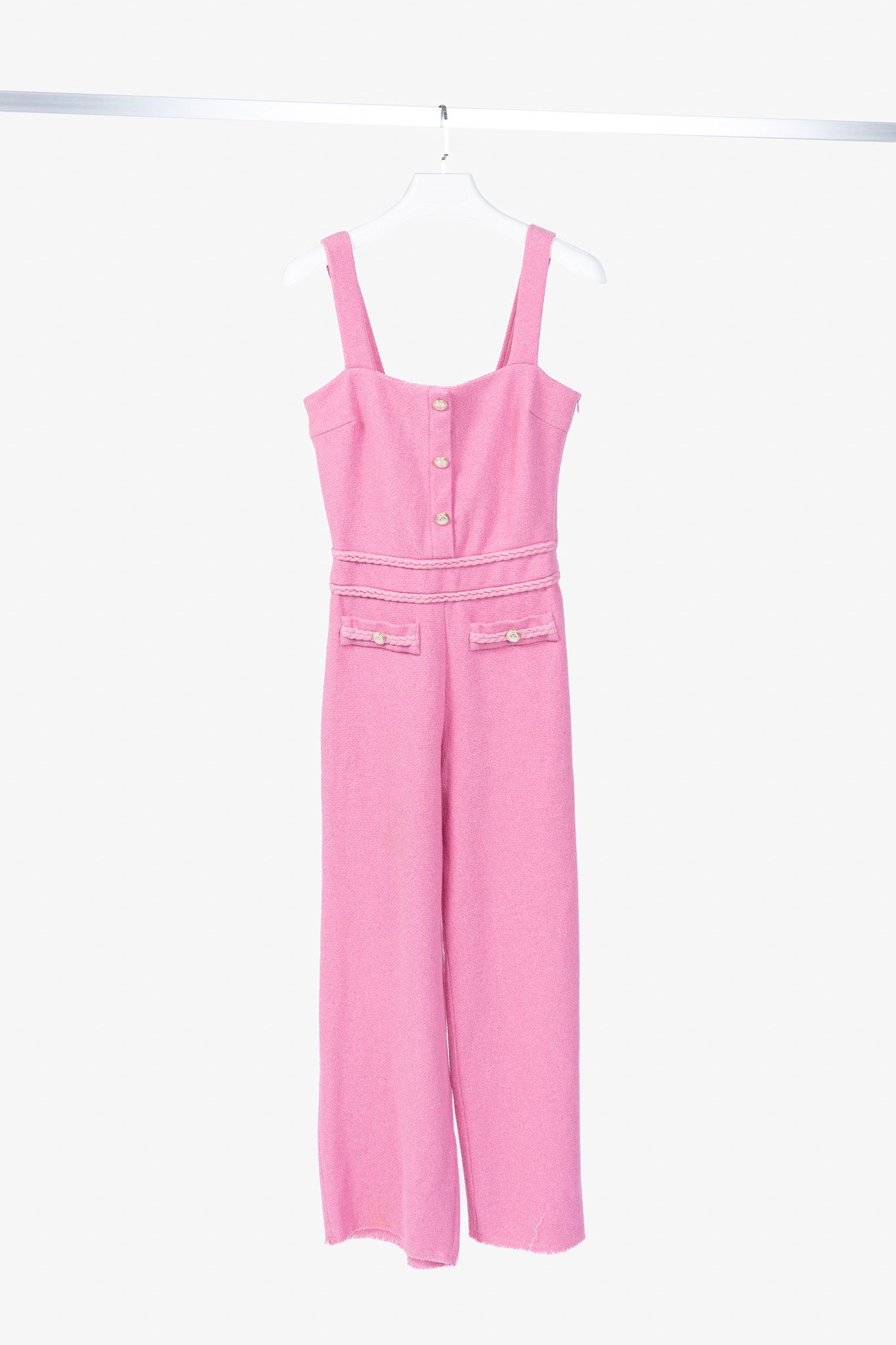 Maje Maje Rose Cotton-Tweed Braided-Trim Wide-Leg Pant Suit Size 26" / US 2 / IT 38 - 1 Thumbnail