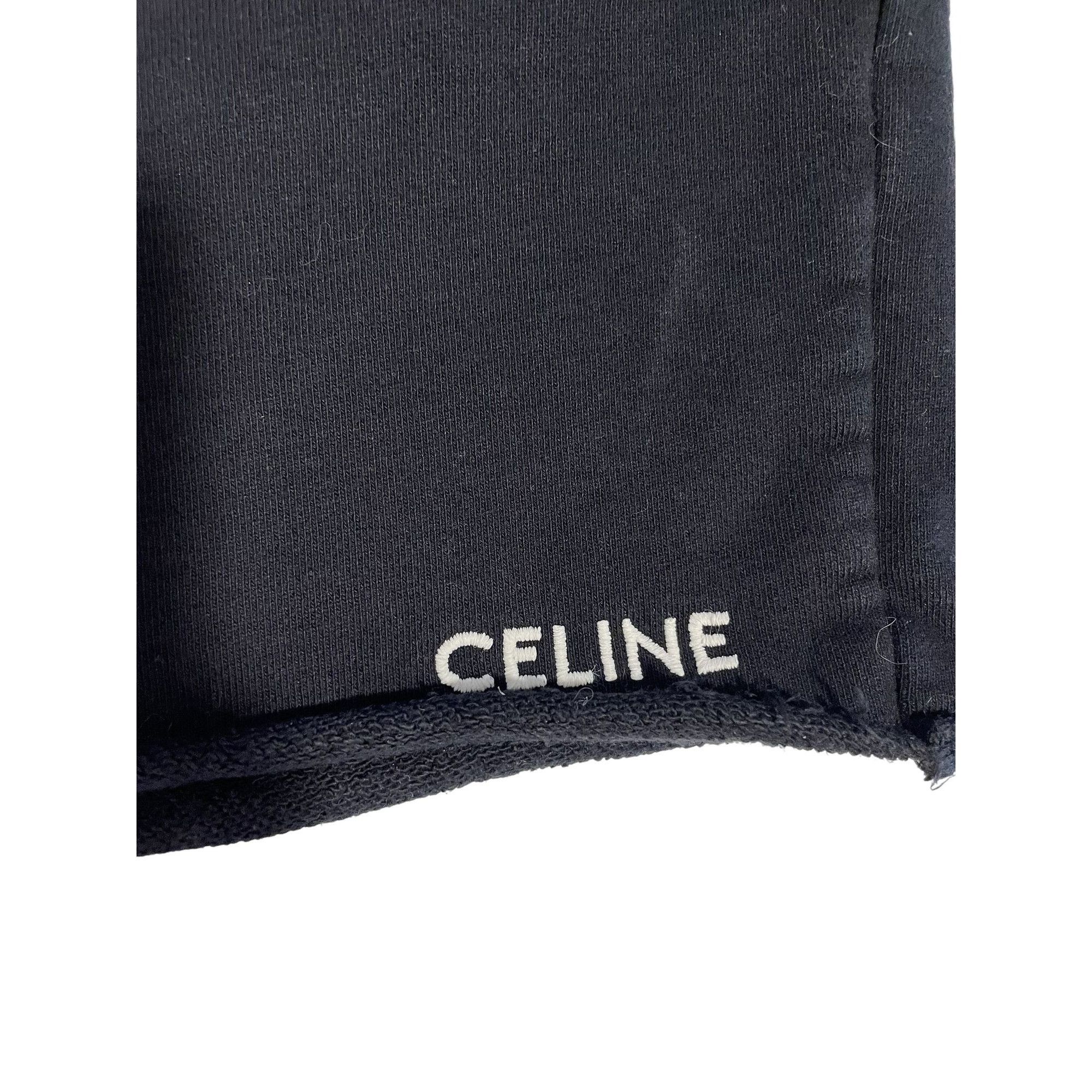Celine Celine Black Cotton Drawstring Shorts With Raw Hem & Elastic Size 39" - 4 Thumbnail