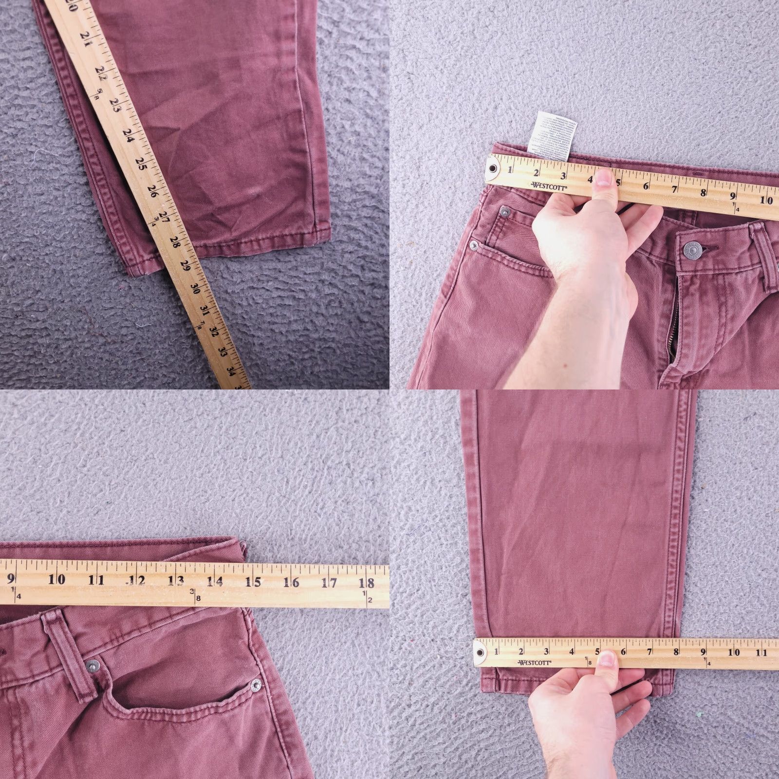 Levi's Levis Jeans Mens 514 29x29 Straight Distressed Red Casual Size US 29 - 8 Thumbnail