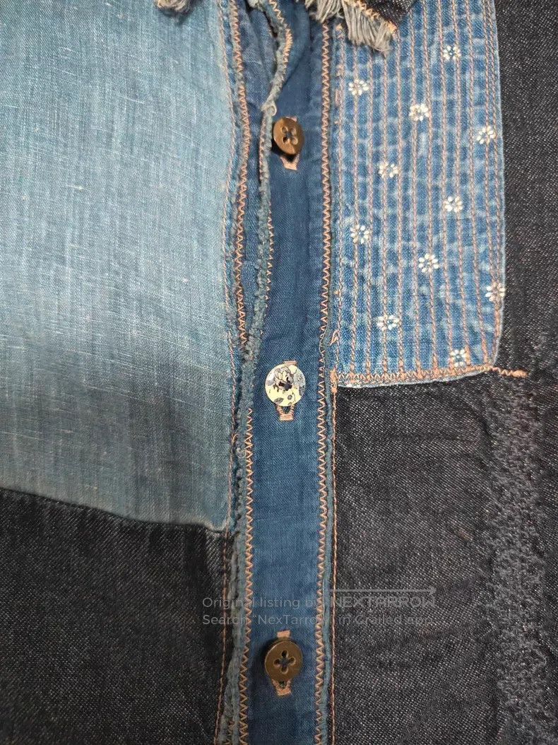Kapital Kapital Blue-dyed patchwork denim shirt Size M / US 6-8 / IT 42-44 - 4 Thumbnail