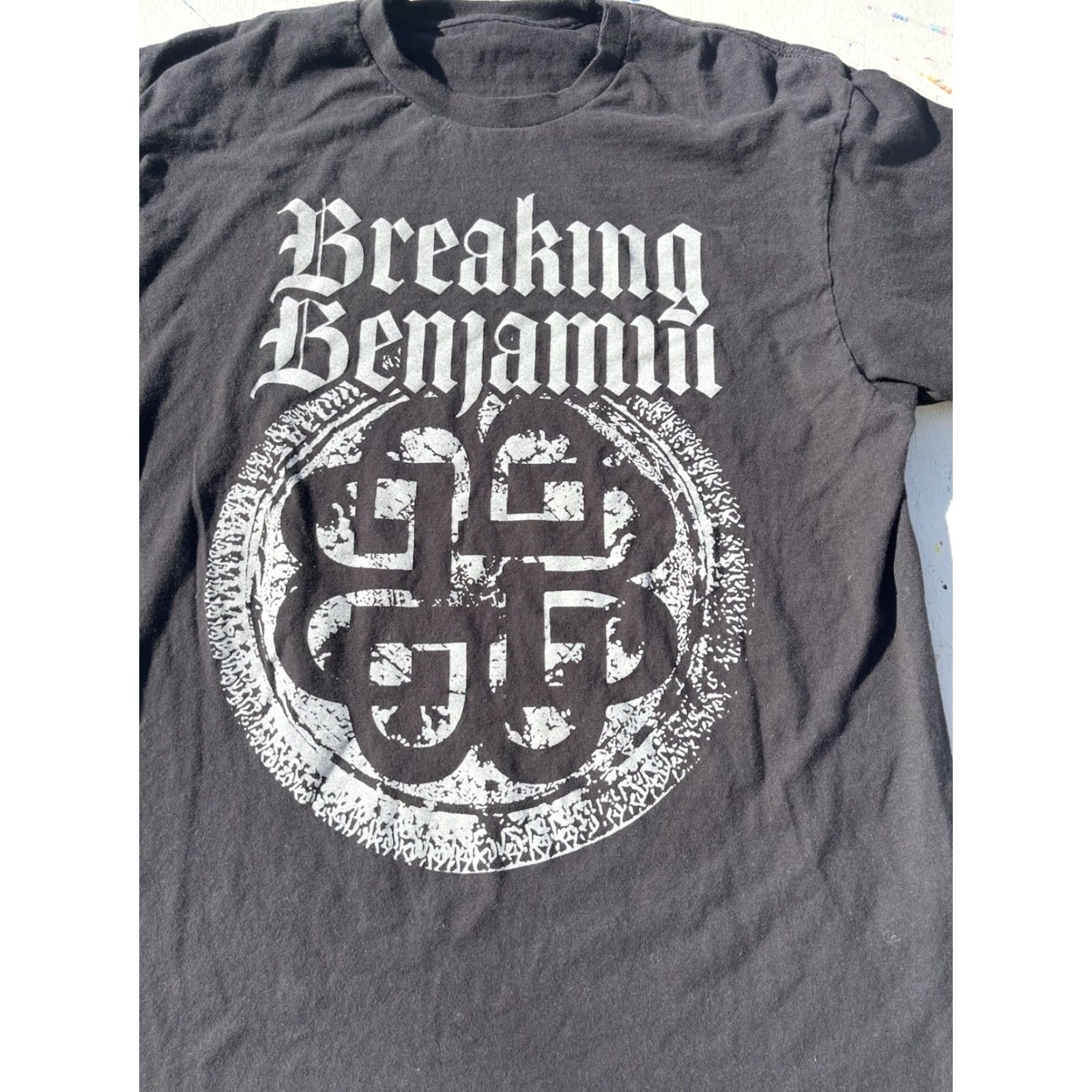 Vintage Breaking Benjamin Men's T-Shirt Black Spell-Out NO SIZE Y2K Rap Rock Emo NuMETAL Size US M / EU 48-50 / 2 - 2 Thumbnail