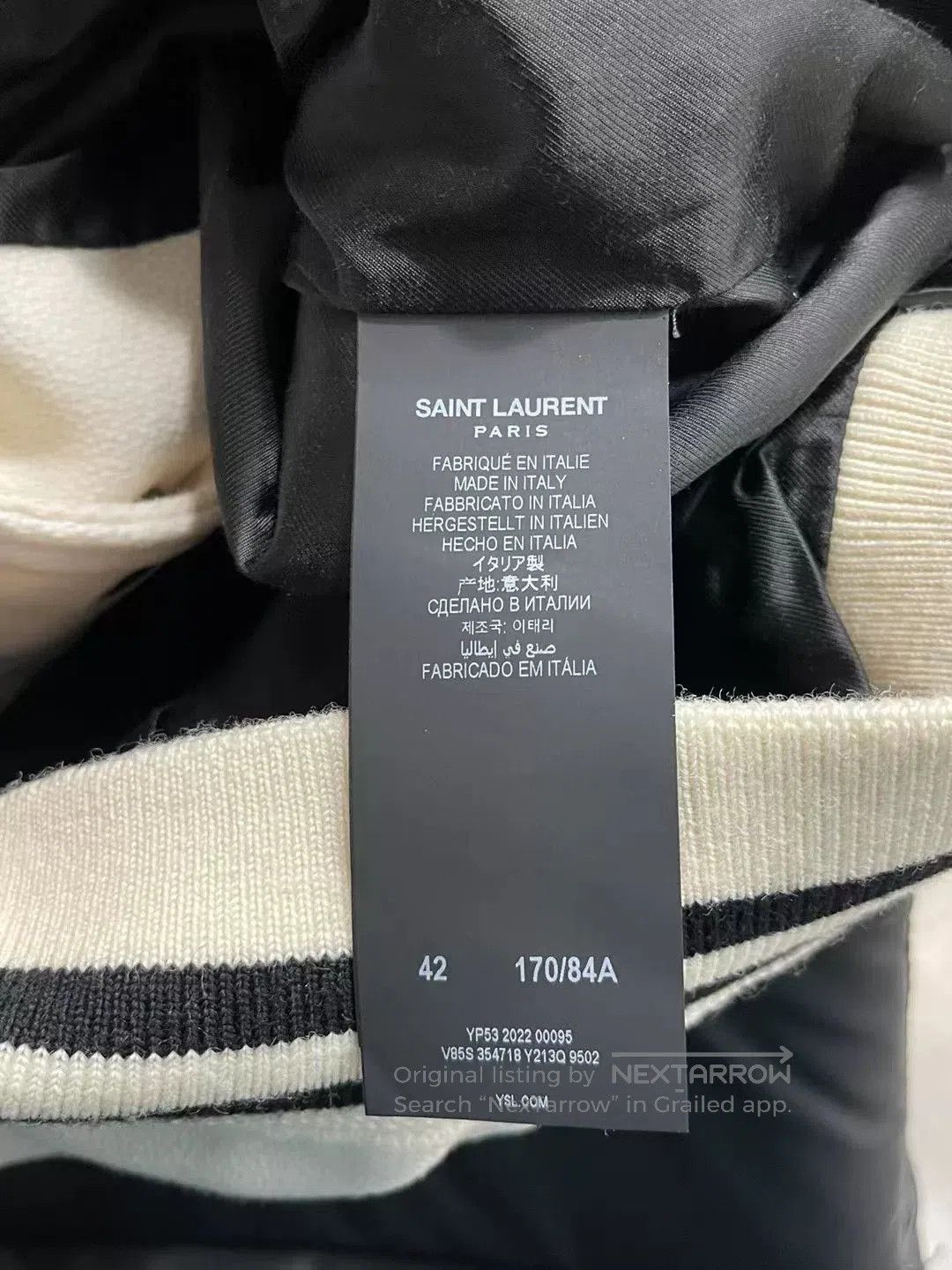 Saint Laurent Paris Saint Laurent White Baseball Jacket. Size US XS / EU 42 / 0 - 6 Thumbnail