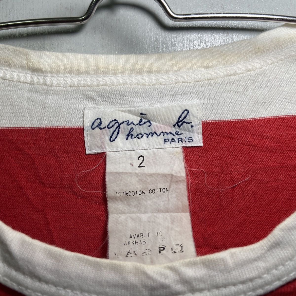 agnes b. Agnes B Homme Paris Vintage Red White Striped Longsleeve Tee Size US L / EU 52-54 / 3 - 2 Thumbnail