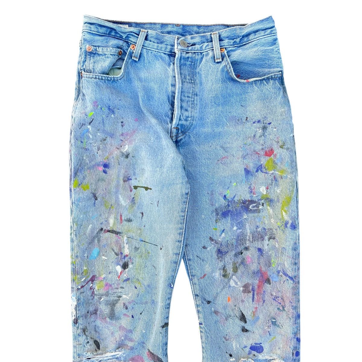 Levi's Vintage Distressed Thrashed Paint Splattered Levis 501 Jeans Size US 29 - 3 Thumbnail