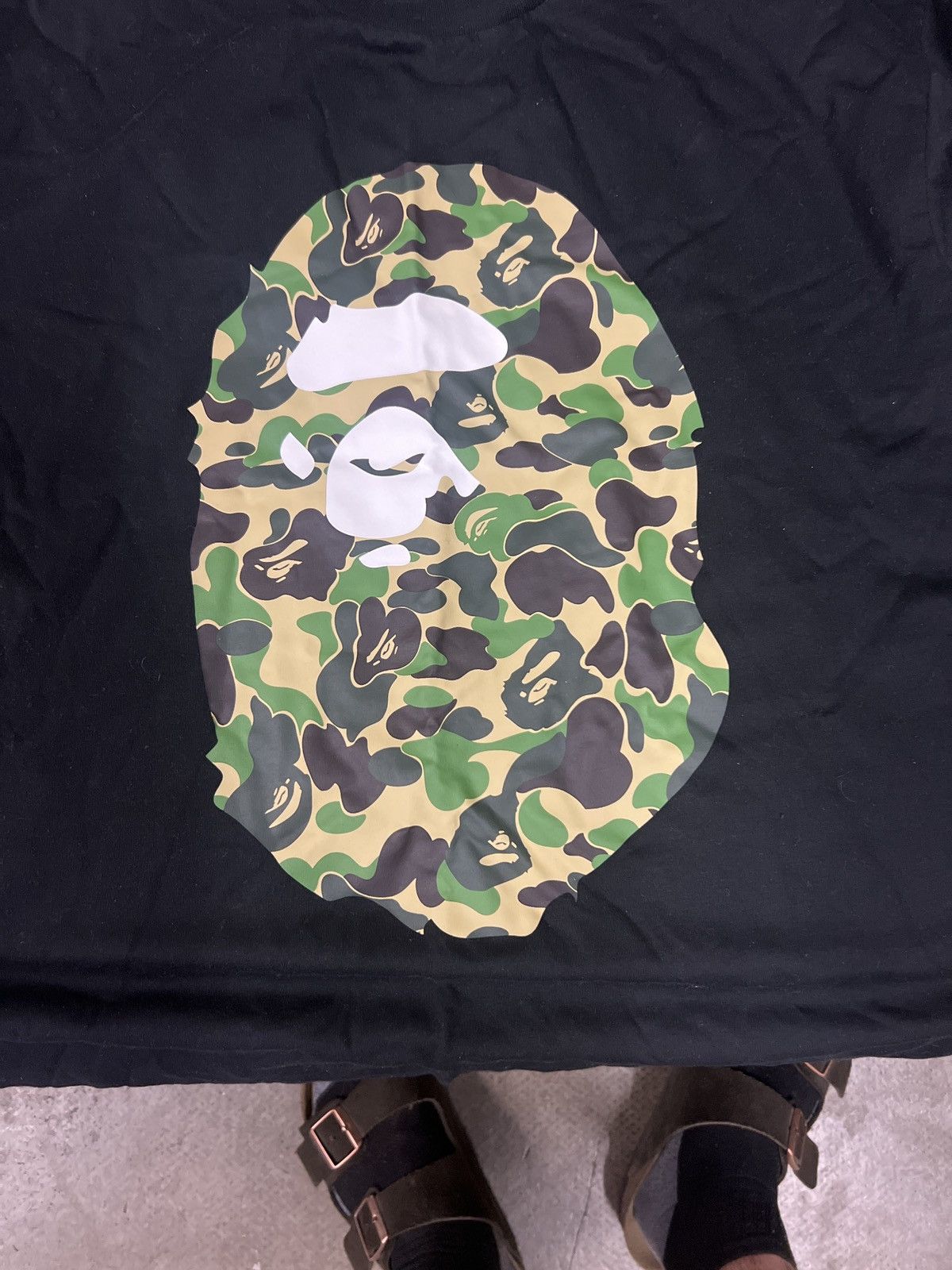 Image of Bape Abc Camo Big Ape Head Tee in Black, Men's (Size 2XL)