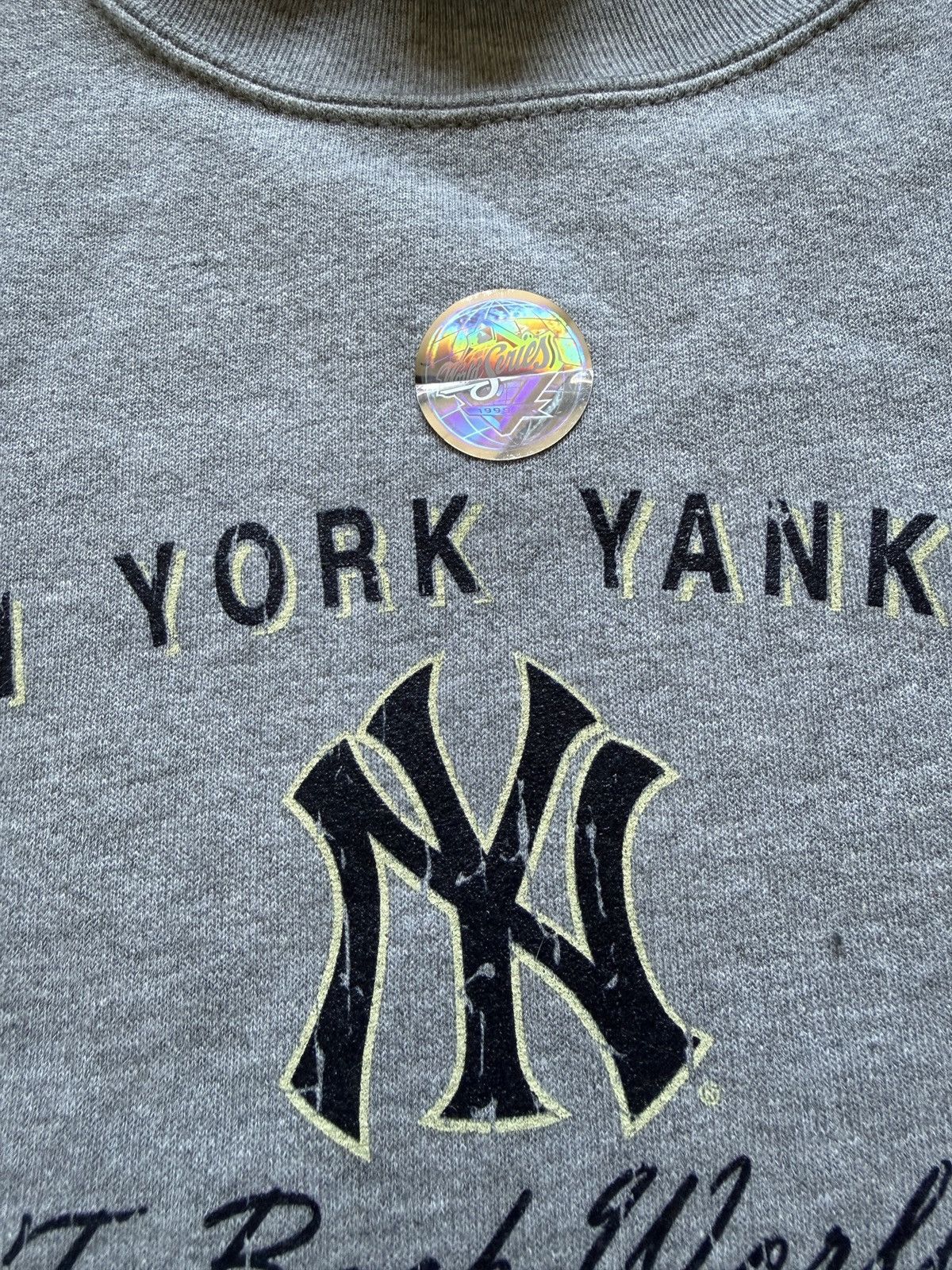 Vintage Vintage 90s New York Yankees Championship Graphic Sweatshirt Size US XL / EU 56 / 4 - 4 Thumbnail