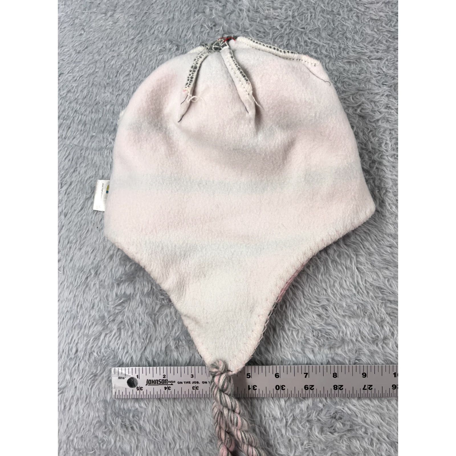 Pinko International Insignia Beanie Womens One Size Pink Gray Striped Knit Acrylic Ear Flaps Scotland Outdoor Ski Size ONE SIZE - 6 Thumbnail