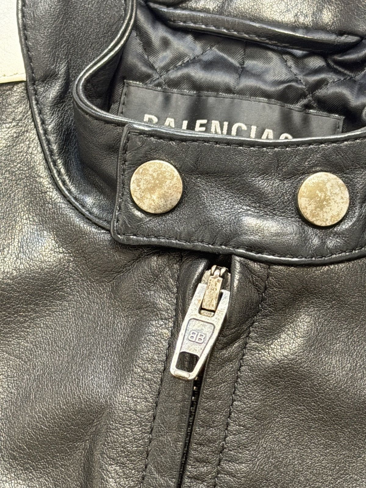 Balenciaga Balenciaga Shrunk Racer Jacket Black Leather Size XS / US 0-2 / IT 36-38 - 10 Thumbnail