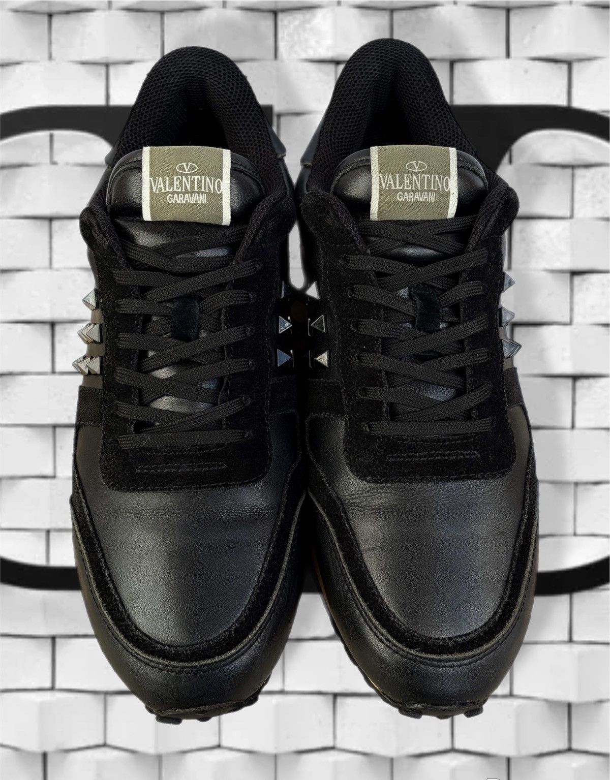 Valentino Valentino Garavani Rockstud Rockrunners Black Sneakers Size US 11 / EU 44 - 5 Thumbnail