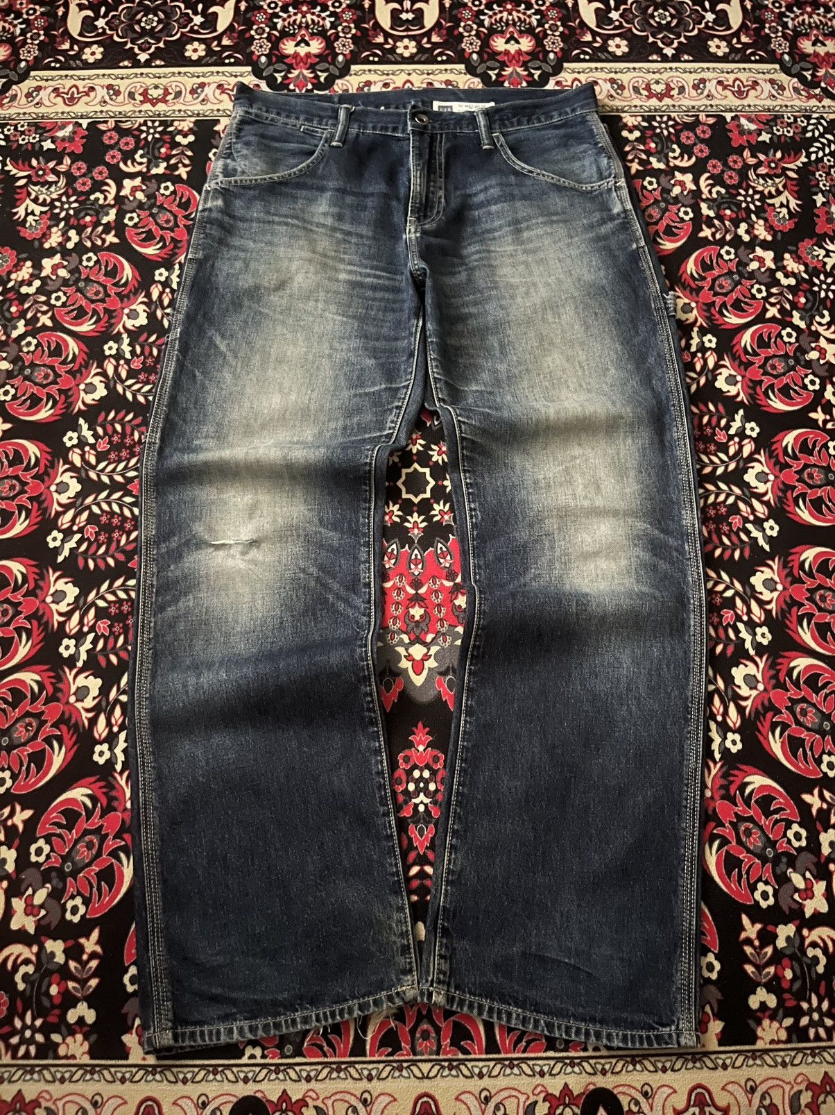 Carhartt × Gap ⚡️Workwear⚡️Vintage Gap 1969 Carpenter Dark Blue Washed Jeans Size US 34 / EU 50 - 2 Thumbnail