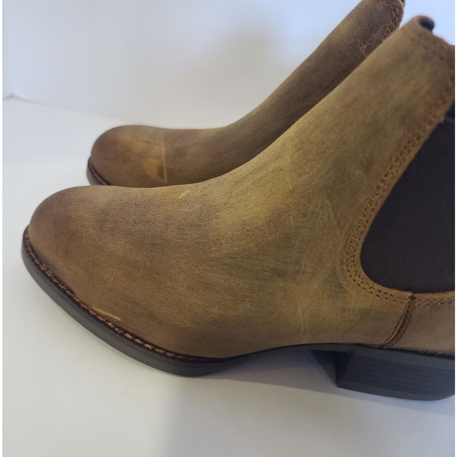 Frye Frye Womens Brown Leather Steel Toe Chelsea Booties US 7.5M Size US 7.5 / IT 37.5 - 4 Thumbnail