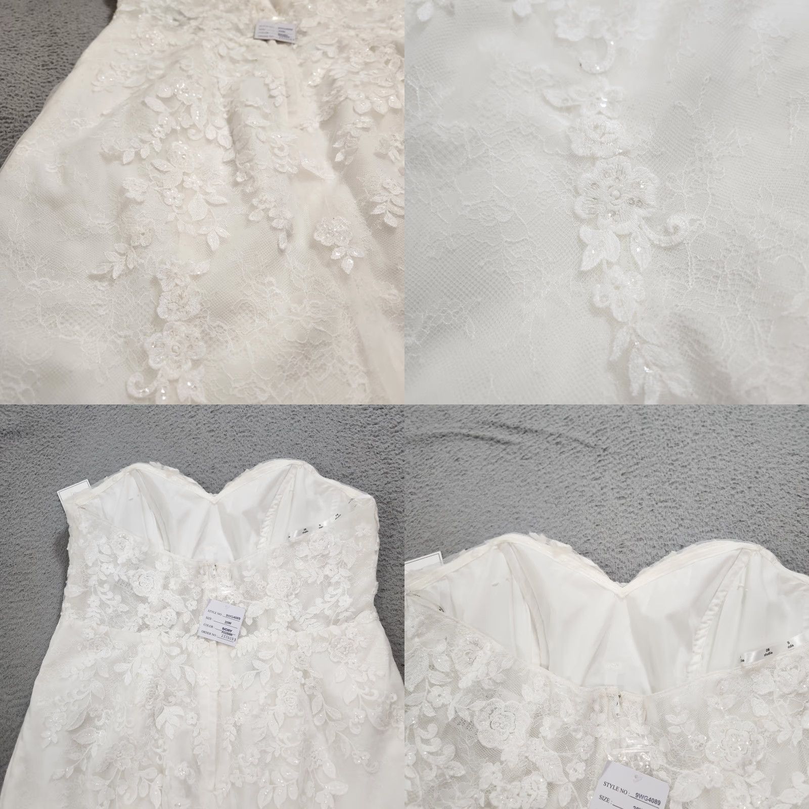 Vintage DB Studio Dress Womens 20W Ivory Ven Style Off The Shoulder Lac ...